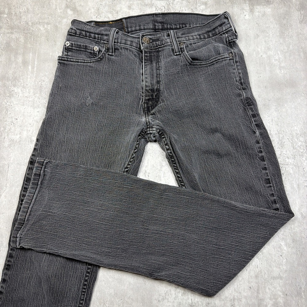 Levis 514 Jeans Mens 30X32 Black Straight Slim Fit Stretch Pockets Denim Casual